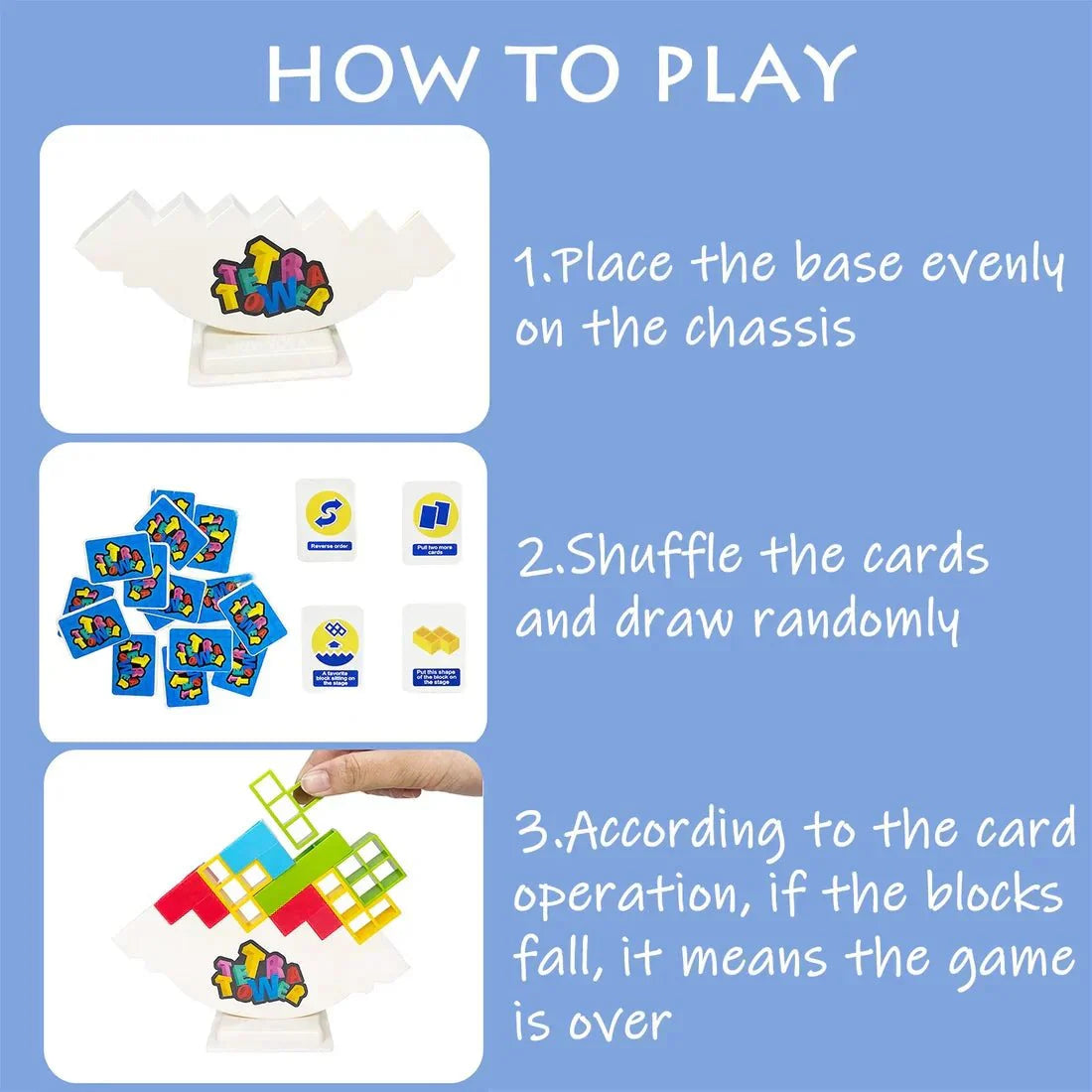 Montessori Balance Game with Tetromino Shapes and Rotating Base