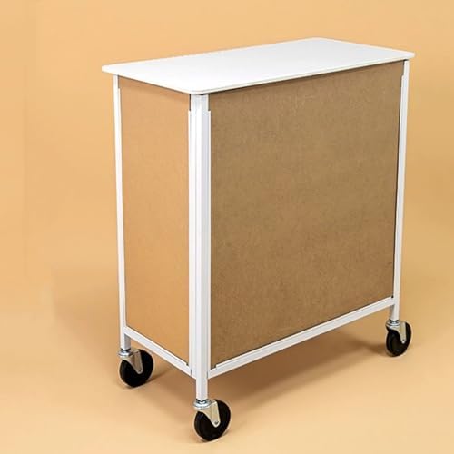 Foldable Portable Display Counter Table with Wheels, PVC Promot Booth Stand for Trade Shows, Exhibits, Retail Sampling & Product Demo, Includes Carry Bag