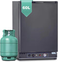 SMETA 60L Lodówka Gazowa 12V, 230V, AC/DC, 3-Drożna, Z Odwracalnymi Drzwiami, Idealna Do Przyczepy Kempingowej, Vanów, Kempingu, Off-Grid, Domków Letniskowych i Garaży