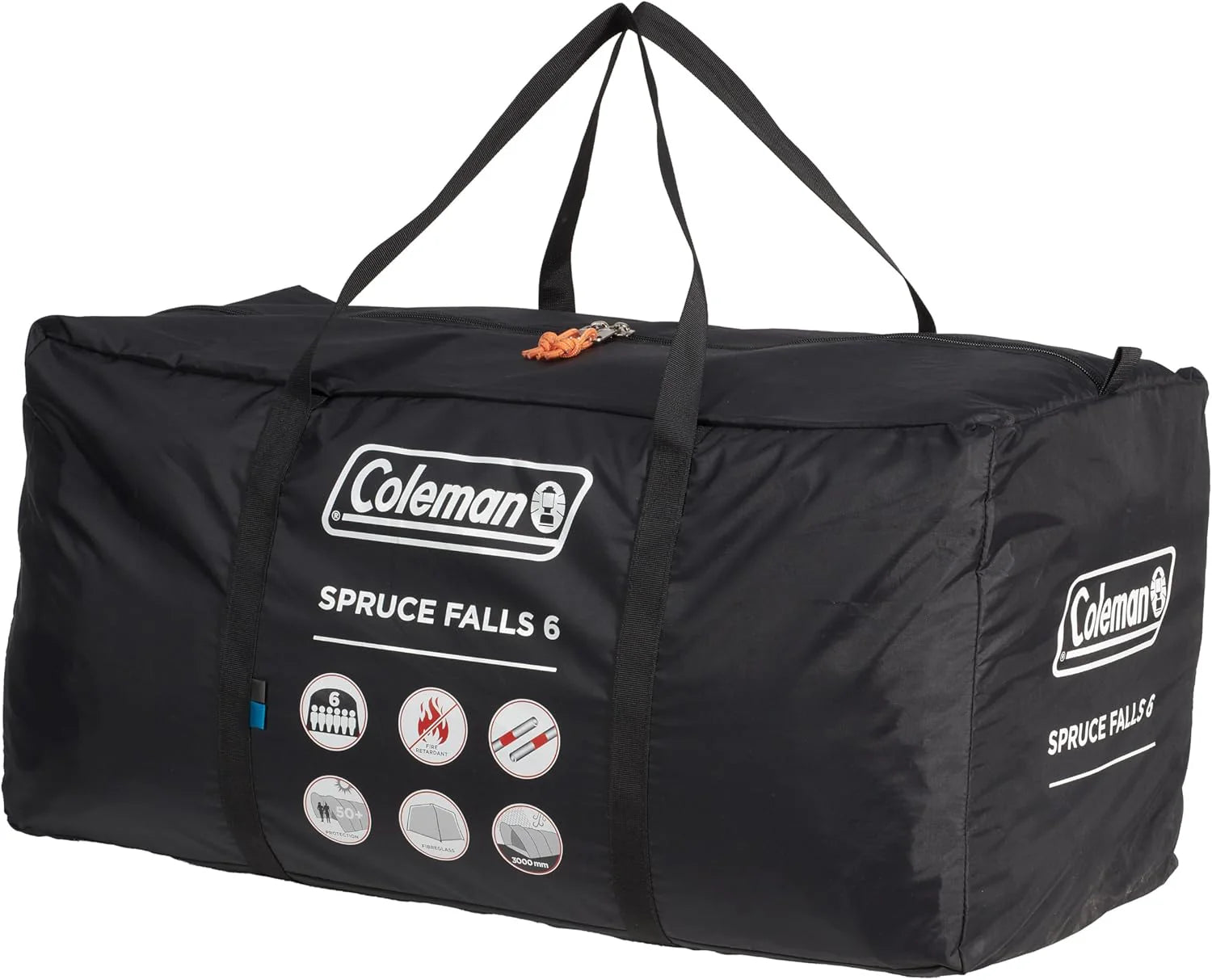 Coleman Spruce Falls 6 namiot | duży 6-osobowy namiot rodzinny Vis-a-Vis z 2 przeciwległymi rozmiarami XXL, sypialniami i częścią dzienną, namiot kempingowy dla 6 osób, wodoodporny 3000 mm, wszyte