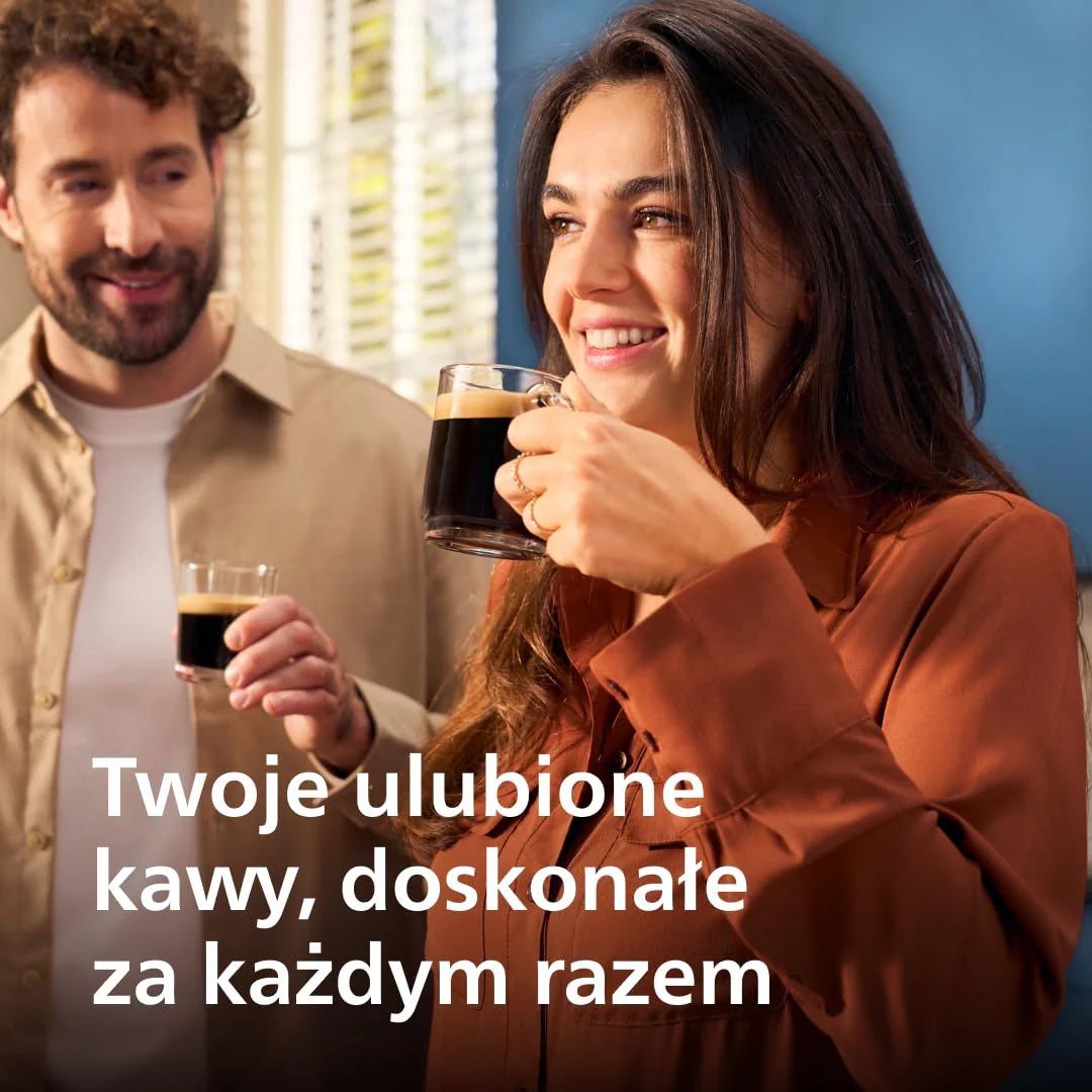 Philips Ekspres do kawy z serii 3300 w pełni zautomatyzowany - 6 napojów, Nowoczesny, Kolorowy ekran dotykowy, LatteGo, SilentBrew, Młynek w 100% ceramiczny, Filtr AquaClean, Czarny chrom (EP3347/90)