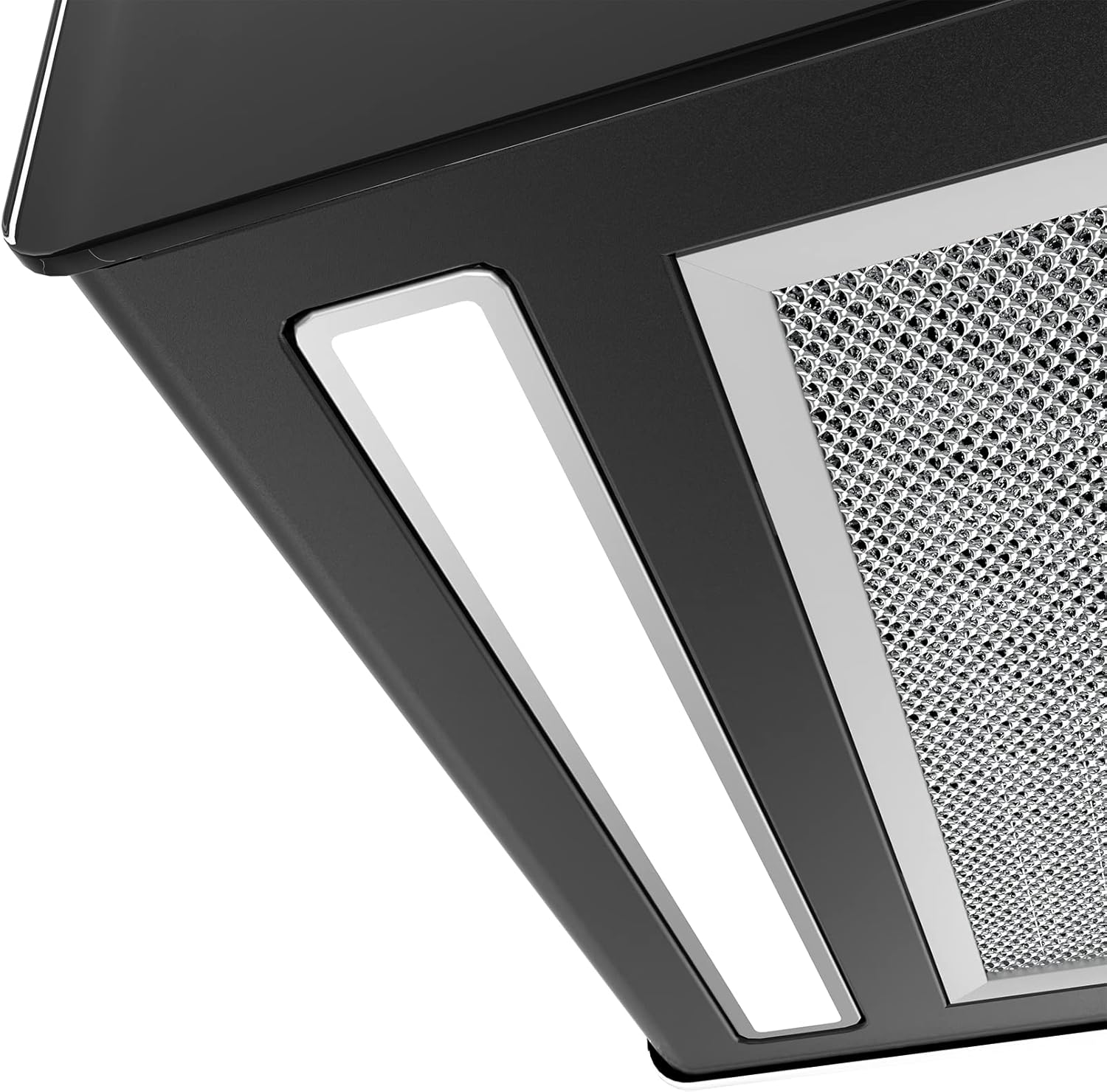 CIARRA CBCB4850 A+++ Okap wyspowy, obiegowy wiszący, 48 cm, 700 m³/h, z inteligentną aplikacją Wi-Fi, 4 poziomy prędkości, funkcja turbo, przednia szyba szklana, w zestawie filtr węglowy CBCF003
