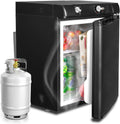 SMETA Lodówka gazowa, 12 V/220 V, 40 l, cicha lodówka, na kemping, podróże, do domku, garażu, kampera, zasilanie propanem, 30 mbar, czarna