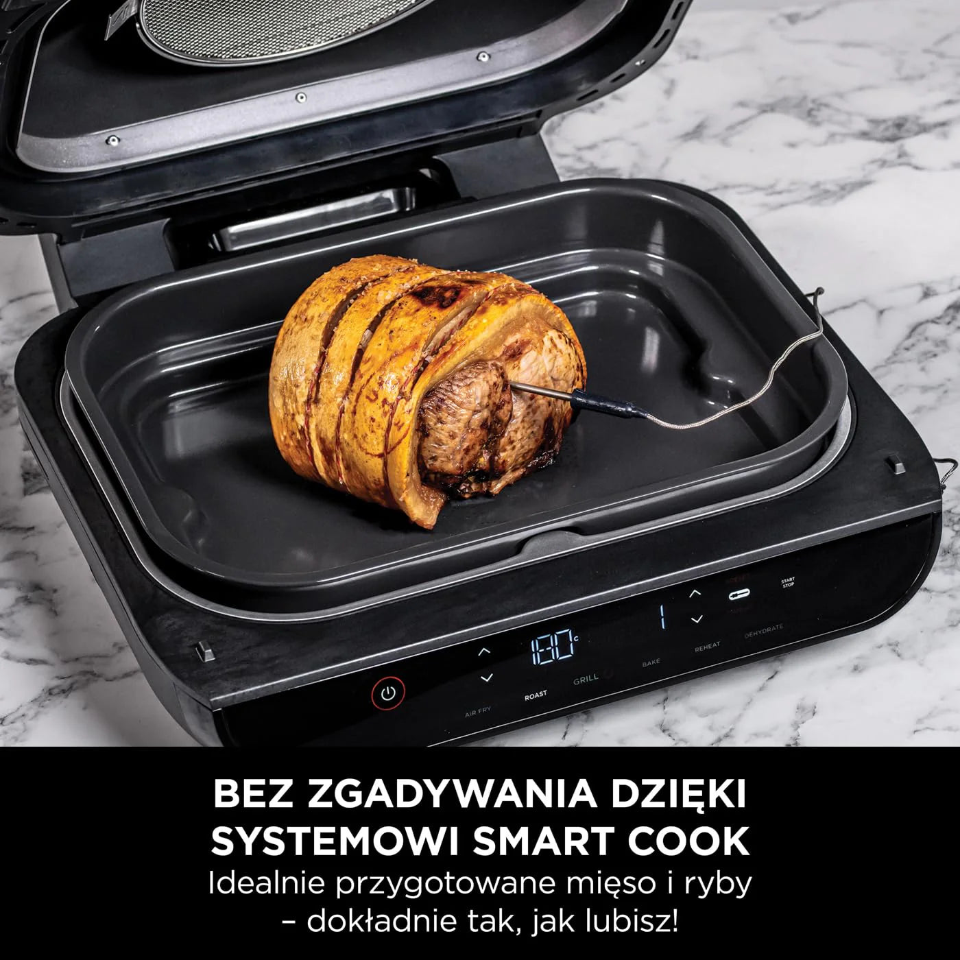 Ninja Foodi Grill i Frytkownica beztluszczowa, 5,7 l, smażenie bez oleju, grilowanie, pieczenie, ciasta i więcej, 5 funkcji gotowania, części bezpieczne do mycia w zmywarce, czarno/srebrna, AG301EU