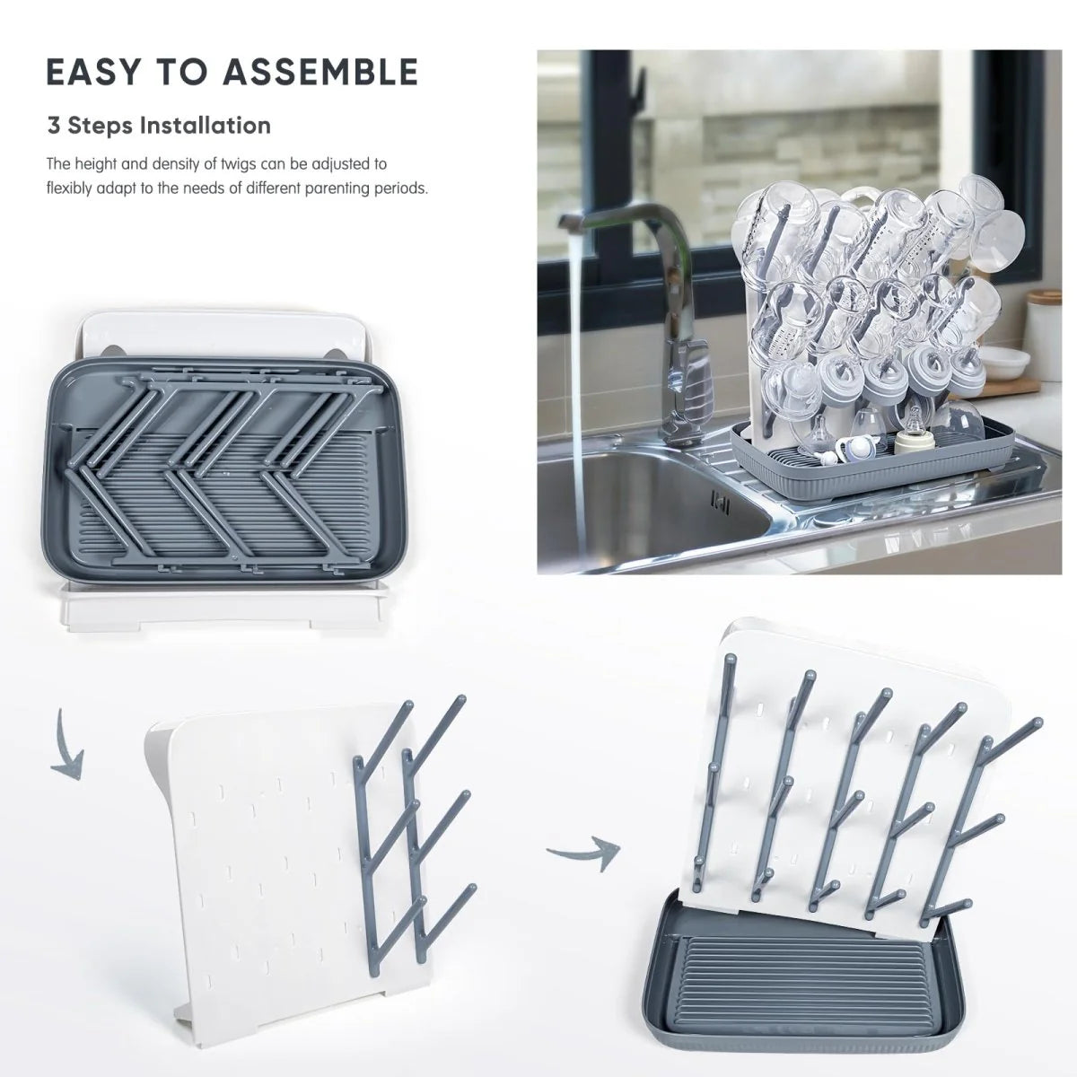 Vertical Baby Bottle Drying Rack Stand for Bottles & Pump Parts