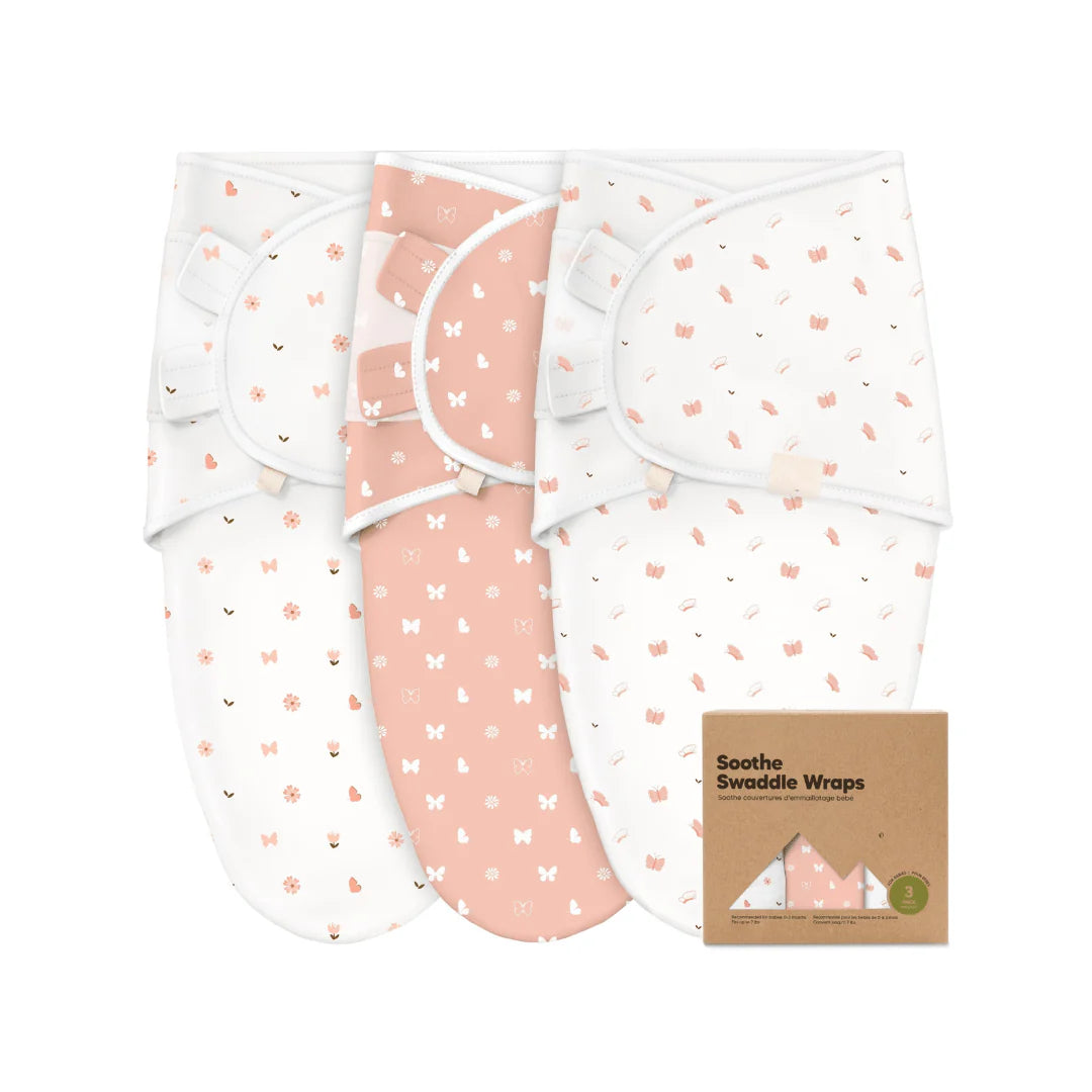 3 Pack Organic Cotton Baby Swaddle Sack with Hook-and-Loop Closure