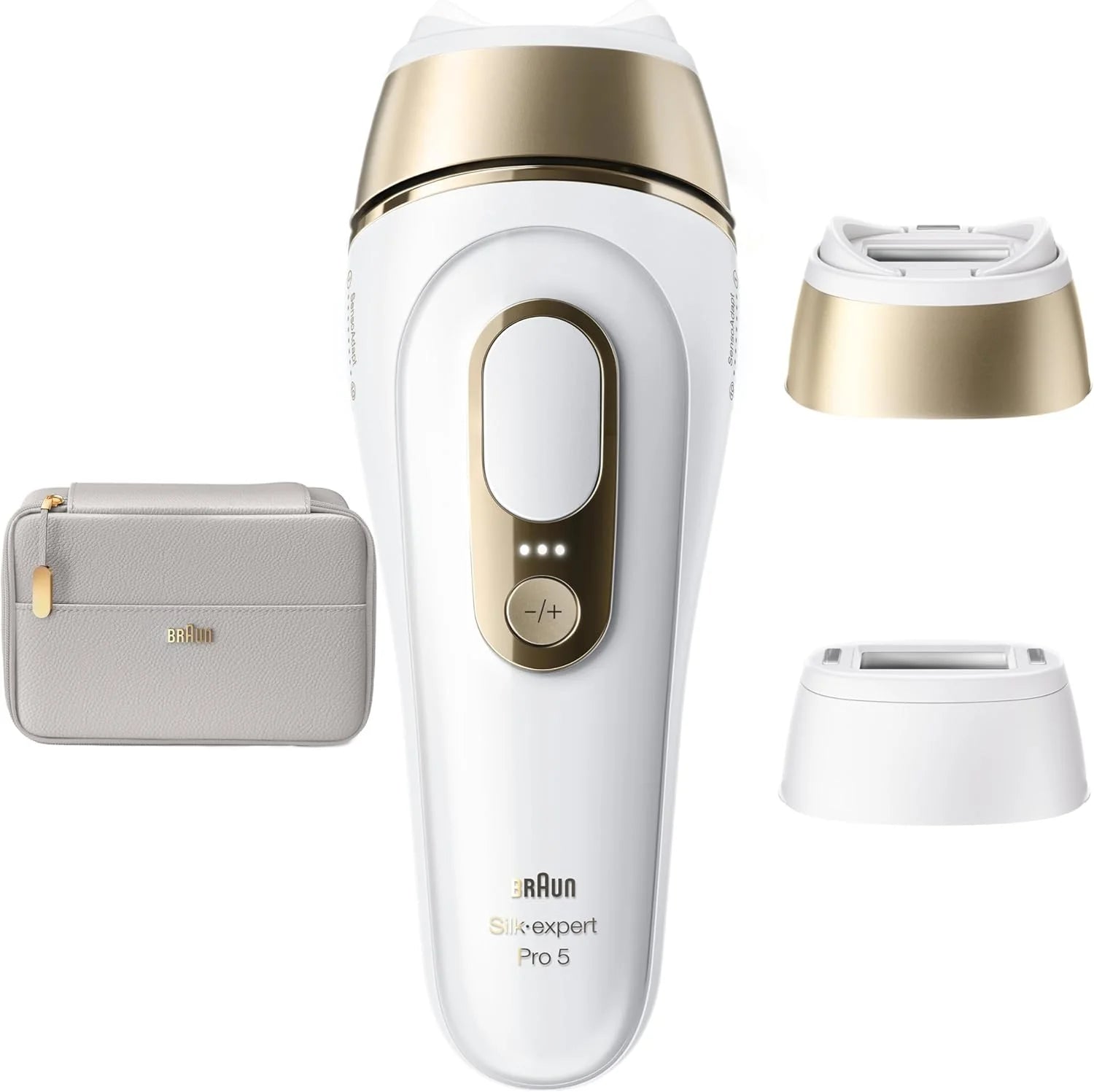 Braun IPL Smart Silk·expert Pro 5, Laserowe Usuwanie Owłosienia w Domu, Trwała Depilacja, Z Saszetką, 2 Nasadkami, PL5210