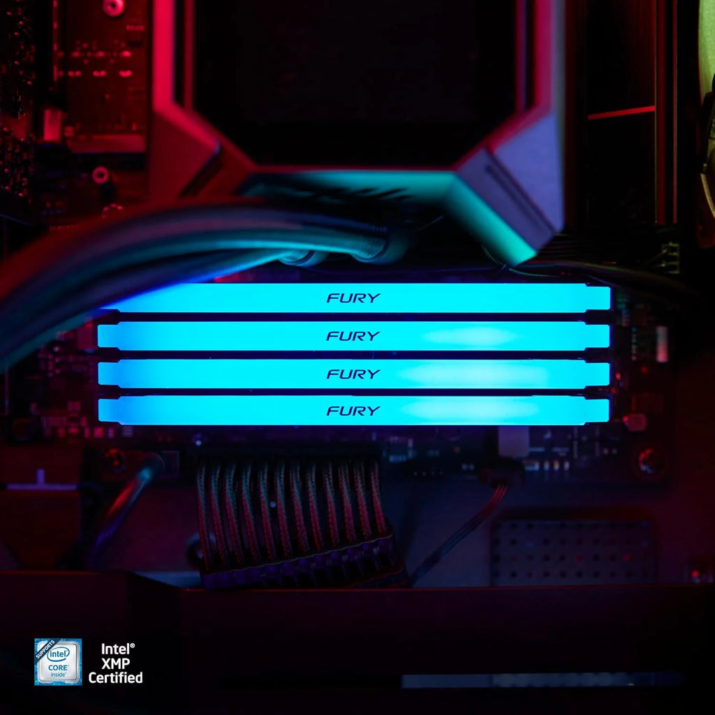 Kingston FURY Beast 32 GB 3200 MT/s DDR4 CL16 Desktop Memory Pojedynczy moduł | Intel XMP | AMD Ryzen | Plug n Play | Synchronizacja podczerwieni RGB | KF432C16BB2A/32
