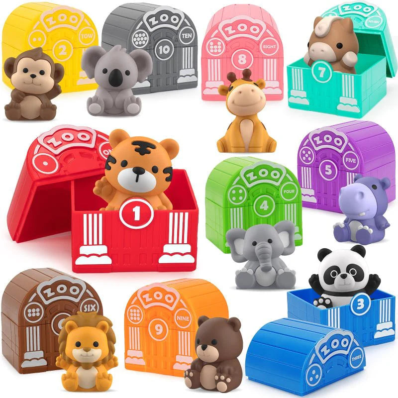 Montessori Toddler Matching Toy Set, 20-Piece, Numbered, 4 Themes