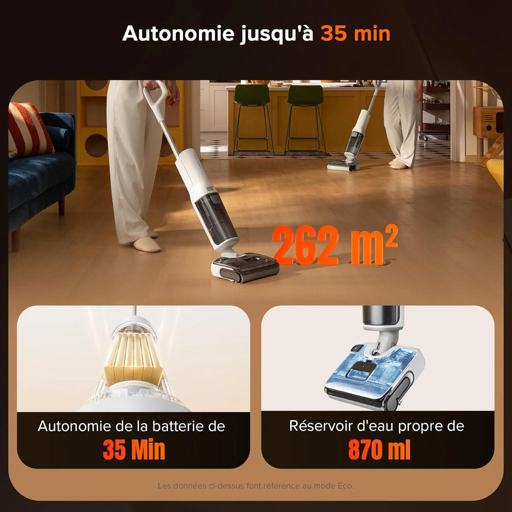 roborock F25 Ace Pro Odkurzacz 25 000 Pa, technologia Jetfoaming do trudnych plam, wałek zapobiegający plątaniu się sierści zwierząt, płaska konstrukcja 180°, samooczyszczanie w wysokiej temperaturze