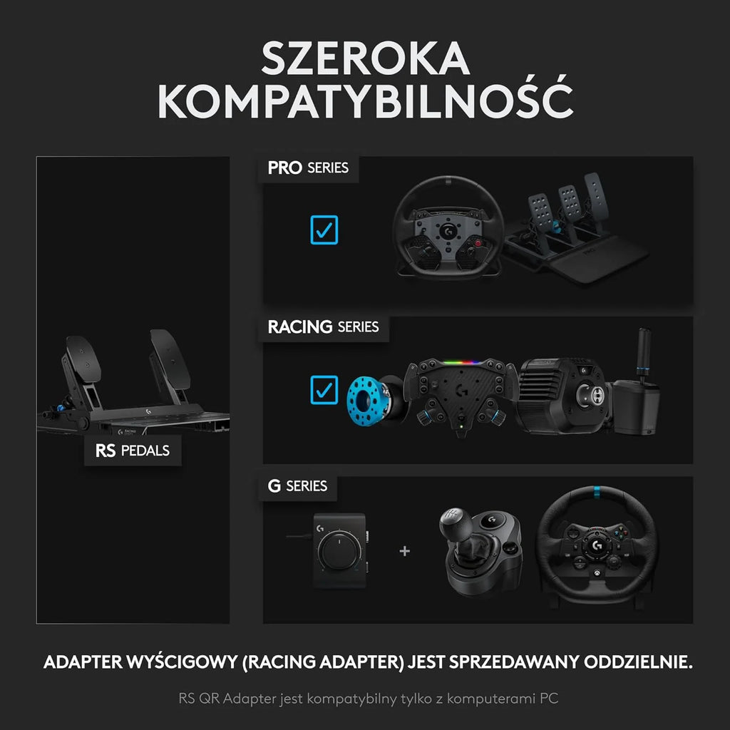 Logitech G PRO Racing Pedals – Pedały symulatora wyścigów z hamulcem z czujnikiem obciążenia 100 kg, w pełni konfigurowalne, wymienne sprężyny i elastomery, konstrukcja modułowa - Czarny