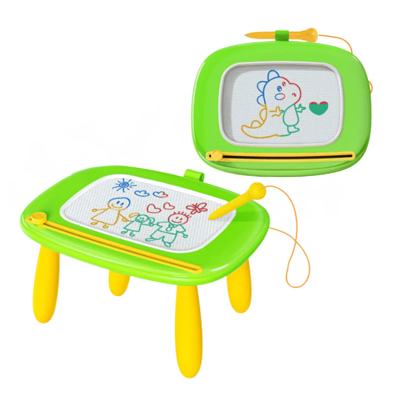 Magnetic Drawing Board Table with Adjustable Legs and Eraser Knob