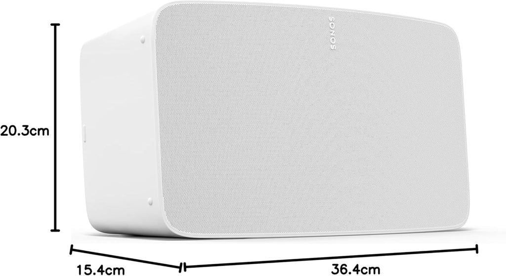 Sonos Five | Głośnik Hi-Fi z Wi-Fi, wejściem liniowym 3,5 mm, obsługą strumieniowego przesyłania dźwięku o wysokiej rozdzielczości - Biały