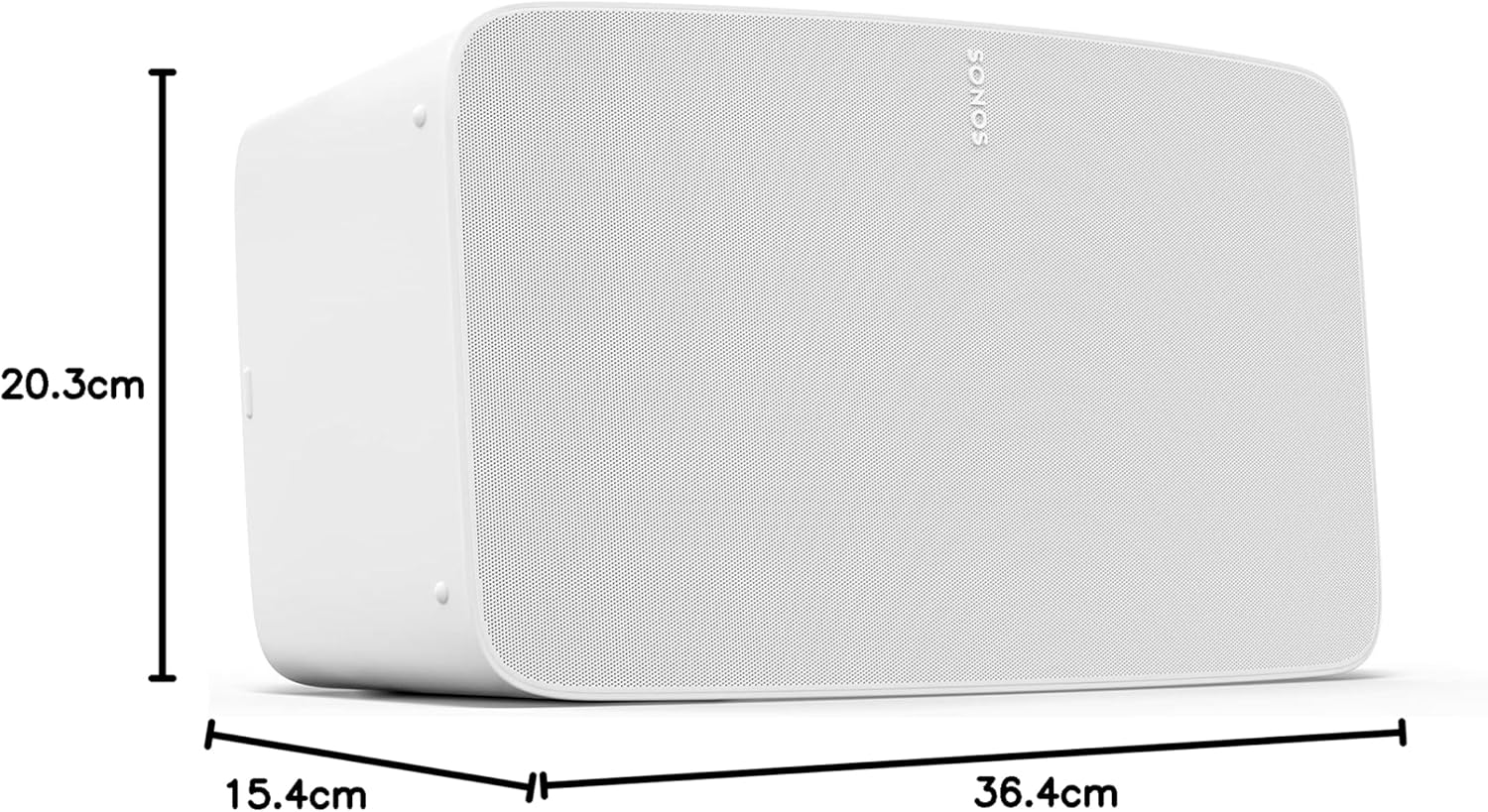 Sonos Five | Głośnik Hi-Fi z Wi-Fi, wejściem liniowym 3,5 mm, obsługą strumieniowego przesyłania dźwięku o wysokiej rozdzielczości - Biały