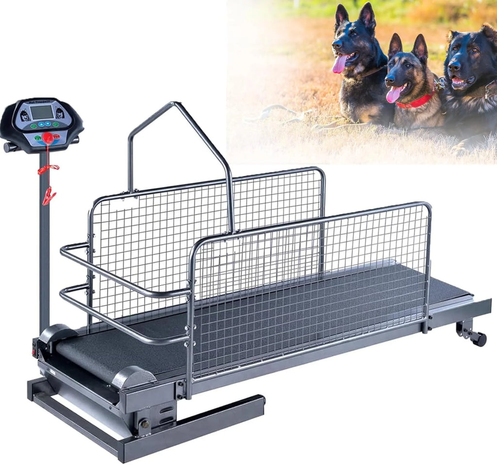 Bieżnia dla psa dla dużych psów, Bieżnia dla psa, Bieżnia dla psa dla średnich psów, Ciche rolki z wyświetlaczem LCD Piargi Udźwig 100 kg Prędkość 0,8-12 km/h
