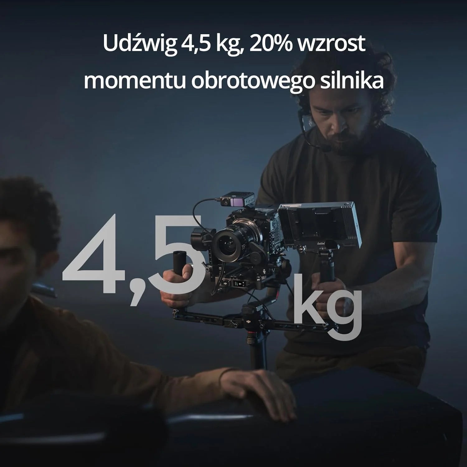 DJI RS 4 Pro, 3-osiowy gimbal do lustrzanek cyfrowych i kamer Canon/Sony/Panasonic/Nikon/Fujifilm, natywne nagrywanie w pionie 2 gen., 4,5 kg udźwigu, silniki Dual Focus i Zoom