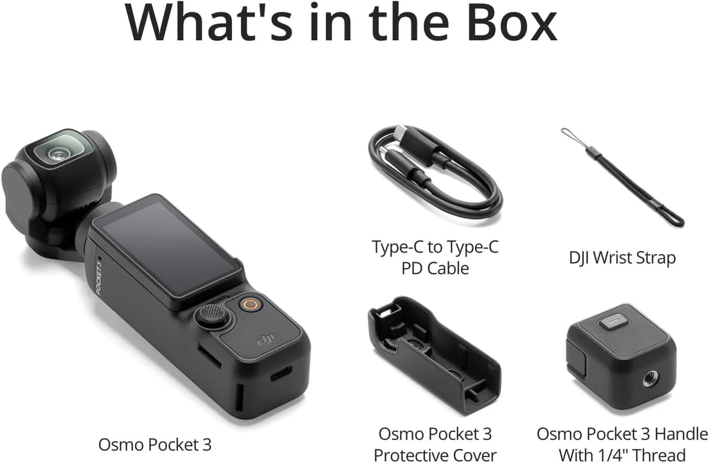 DJI Zestaw DJI Osmo Pocket 3 Kreator, Kamera Vlogging CMOS 1'', wideo 4K/120 FPS, stabilizacja 3-osiowa, śledzenie twarzy/obiektów, szybkie ustawianie ostrości, z mikrofonem dla uzyskania czystego