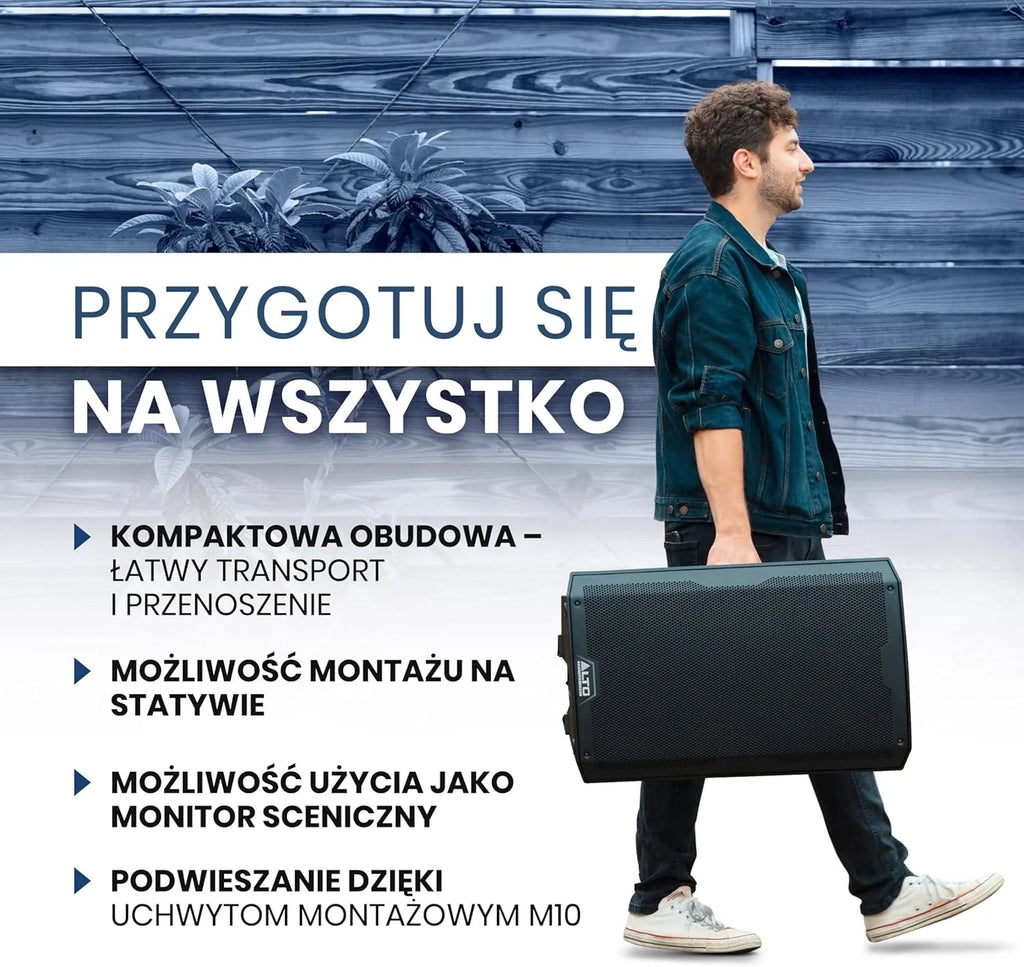 ALTO TS410 Aktywny Głośnik PA 2000W 10 z 3-Kanałowym Mikserem, Bluetooth, Bezprzewodowym Podłączaniem Głośników, DSP i Aplikacją