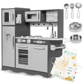 Wooden Kids Kitchen with LED, Microwave, Fridge, Accessories and Oven
