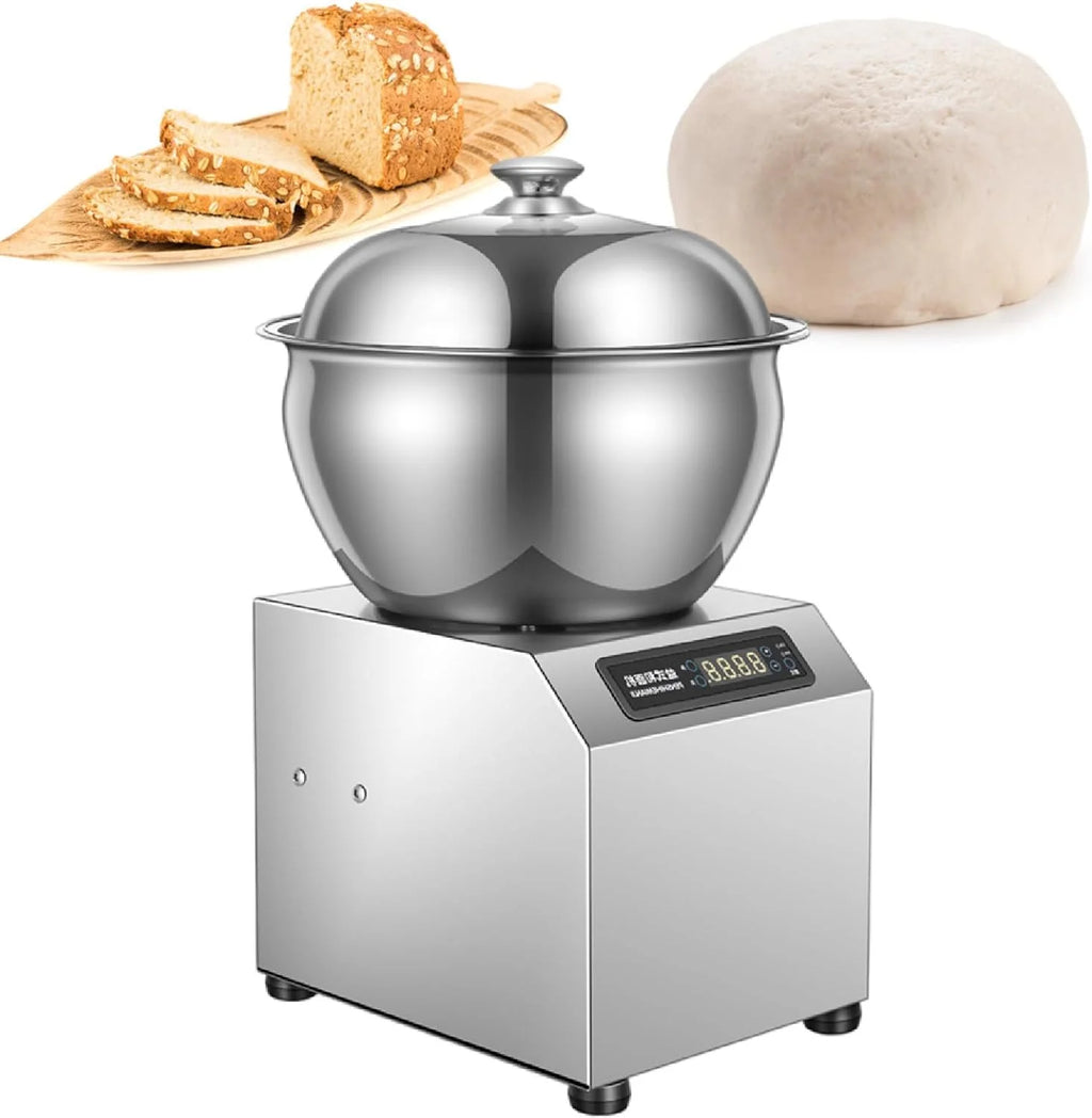 Komercyjny mikser do żywności z funkcją pomiaru czasu, elektryczna maszyna do wyrabiania ciasta 1800 W, z widoczną pokrywą do pizzerii piekarniczej (8 kg, 220 V)