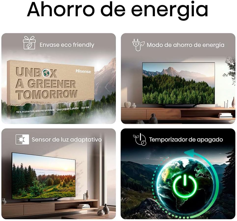 Hisense 50A7KQ QLED VIDAA Smart TV, telewizor 50 cali, z technologią Quantum Dot Colour, 60 Hz VRR, Dolby Vision, Bluetooth i HDMI, udostępnianie na telewizorze, Alexa wbudowana (2023)