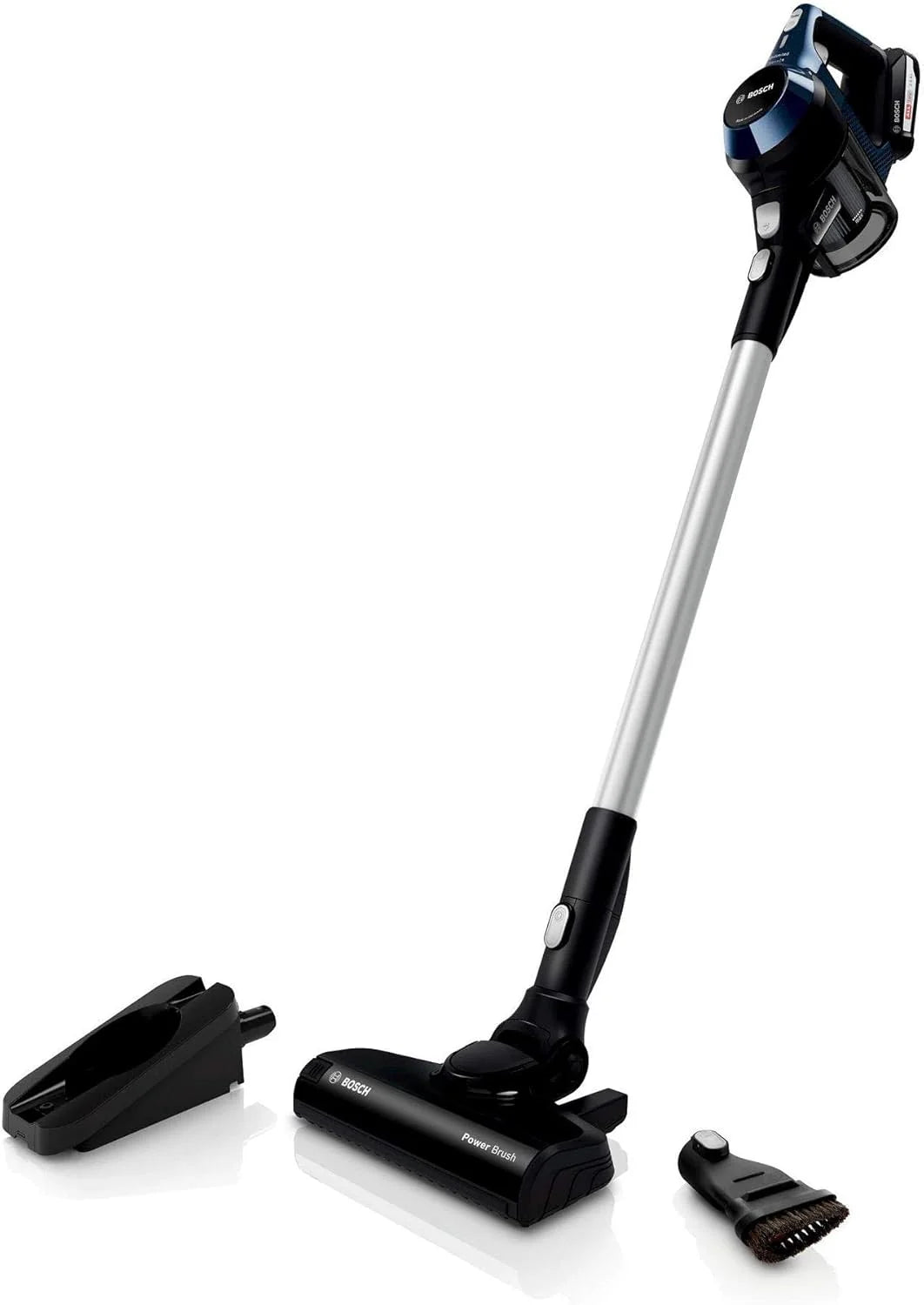 Bosch Akumulatorowy odkurzacz Unlimited seria 6 BKS6111P, bezprzewodowy odkurzacz ręczny, bezworkowy, lekki, higieniczny filtr, wysoka moc ssania, długi czas pracy, ssawka szczelinowa, wszystkie