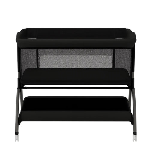 Adjustable Baby Bassinet with Drop-Down Side, Storage, and Mesh