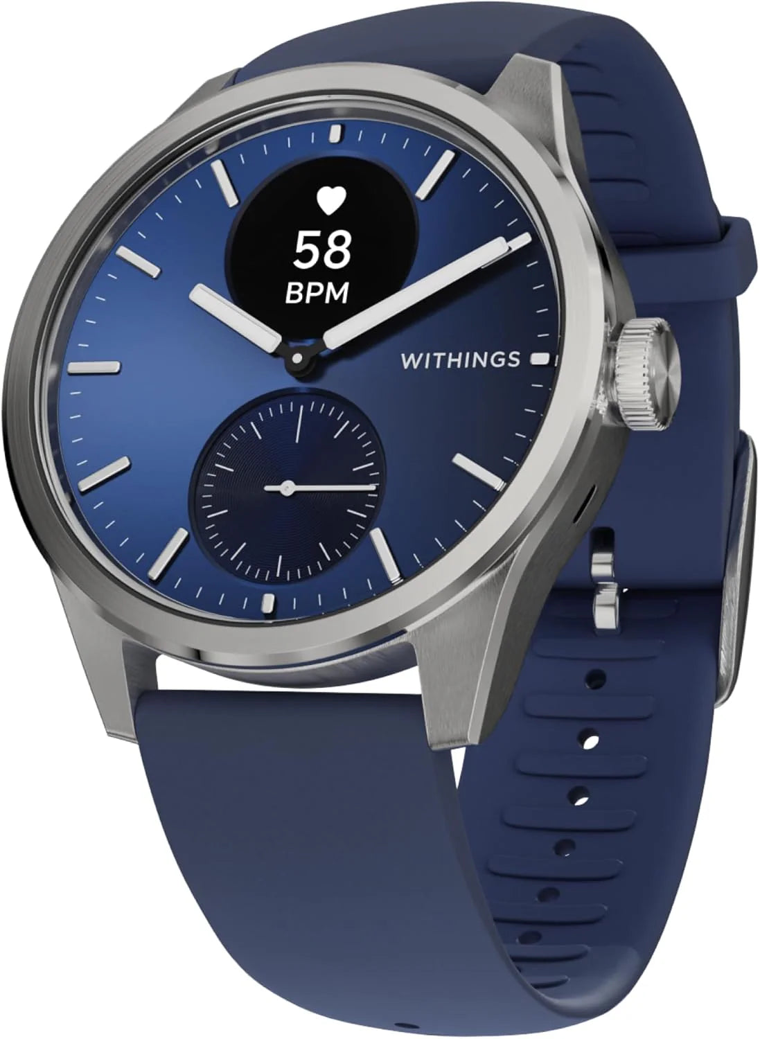 Withings ScanWatch 2 Zdrowie Smart Watch dla kobiet i mężczyzn, EKG, SpO2, temperatura, monitorowanie snu, zdrowie oddychania, wodoodporny, 30-dniowa bateria, Android i iOS