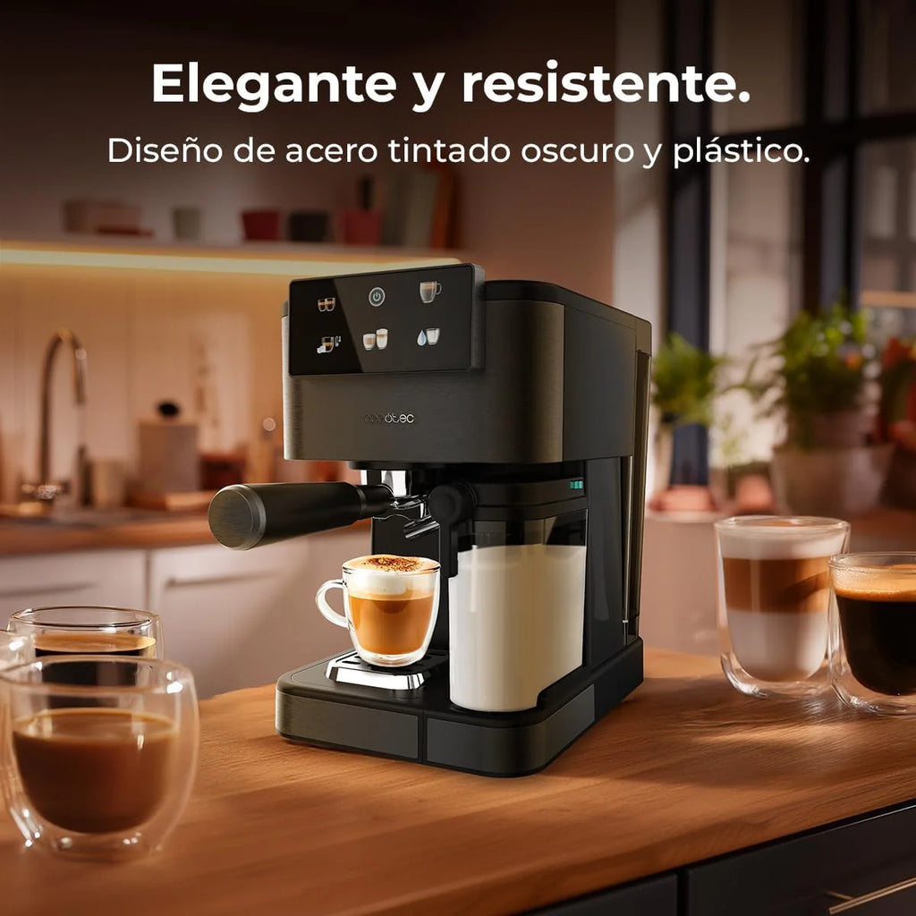 Cecotec Ekspres do kawy z podwójnym wyjściem Power Espresso 20 Barista Cream. 1550 W, 20 prętów, zbiornik na ziarna kawy 250g, młynek z 30 poziomami mielenia, termoblok, zbiornik na wodę 2.5 L