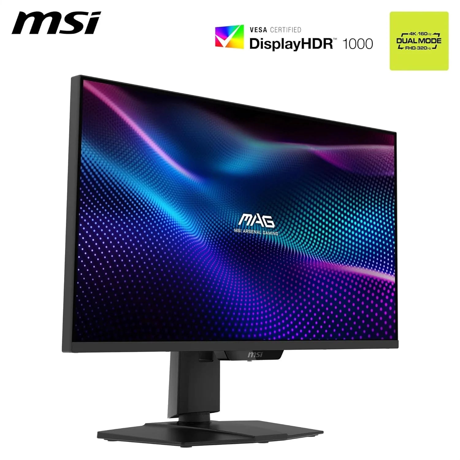 MSI MAG 274UPDF E16M monitor do gier 27 4K UHD, panel Rapid IPS 3840 x 2160, czas reakcji 0,5 ms, DisplayHDR 1000, Mini-LED, podwójny tryb, HDMI 2.1, DP 1.4a, USB-C (15 W PD)