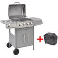 Grill gazowy Vidaxl z 4+1 palnikami, srebrny