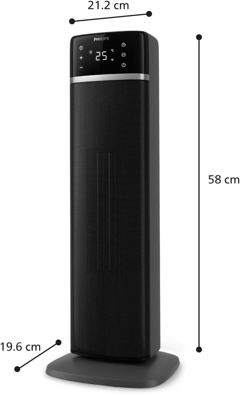 Philips Air Performer 3w1 - wentylator, oczyszczacz powietrza i grzejnik, Filtr NanoProtect HEPA, Usuwa alergeny, wirusy, bakterie, zapachy i 99,97% pyłków z powietrza, Cichy, Kolor Szary (AMF870/15)