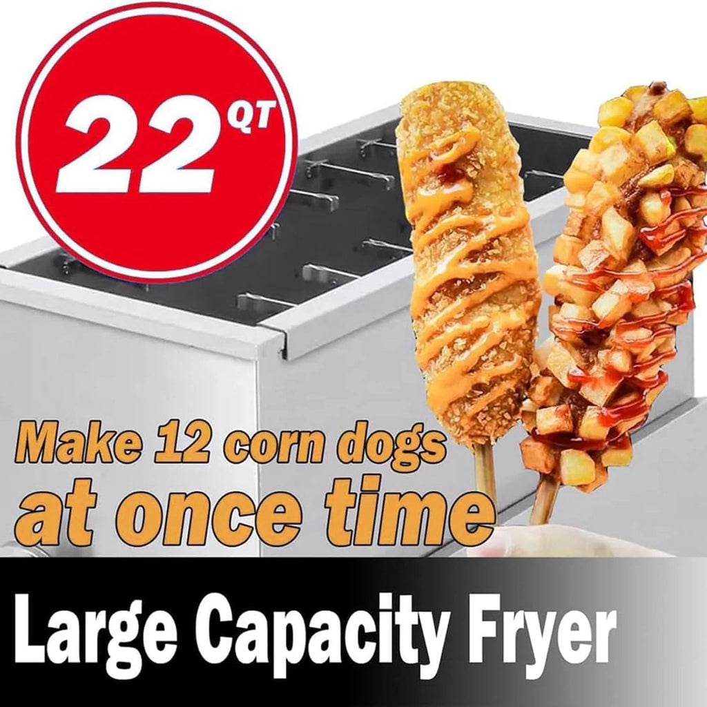Komercyjna frytkownica do kukurydzy, gazowa frytkownica gazowa LPG do kuchni, restauracji, baru przekąskowego, jadalni, domu - pojemność 21 l do hot dogów serowych