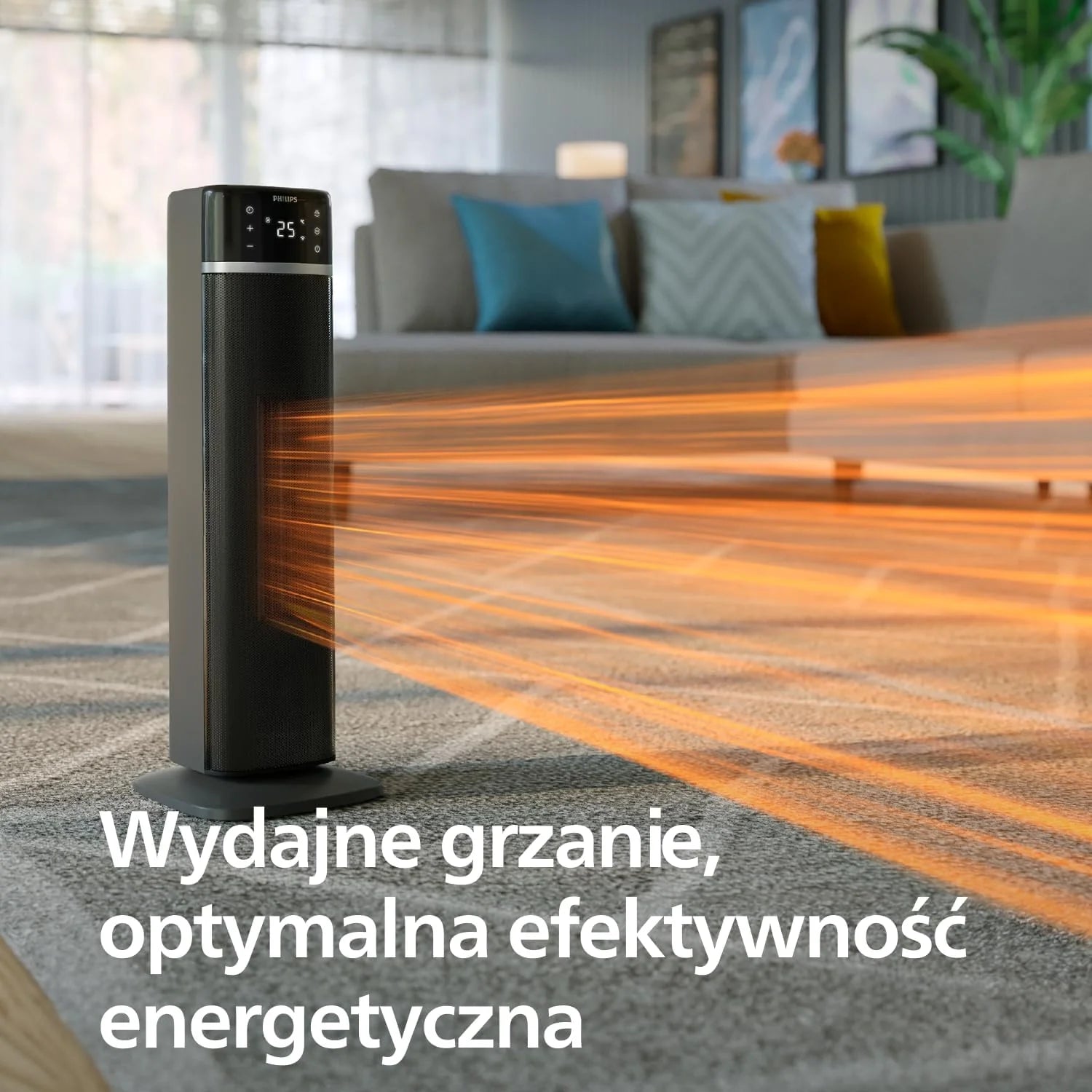 Philips Air Performer 3w1 - wentylator, oczyszczacz powietrza i grzejnik, Filtr NanoProtect HEPA, Usuwa alergeny, wirusy, bakterie, zapachy i 99,97% pyłków z powietrza, Cichy, Kolor Szary (AMF870/15)