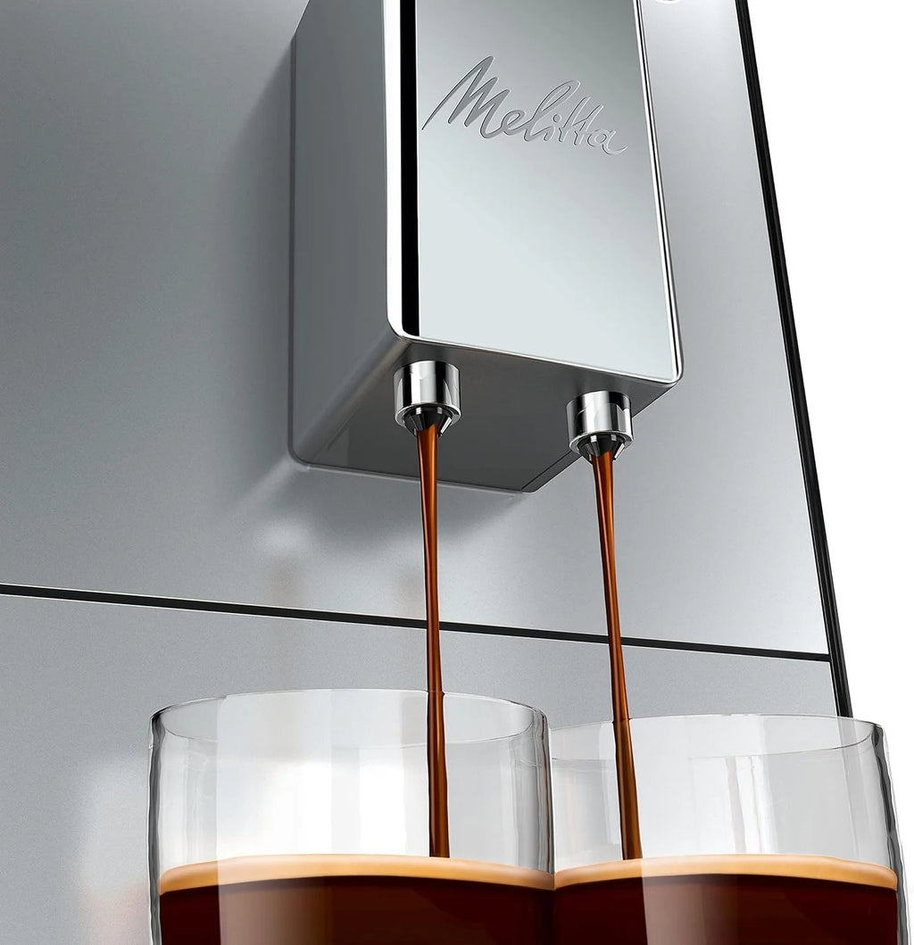 Melitta E 950-222 Caffeo Solo Automatyczny Ekspres do Kawy, 1400 W, 1,2 Litra, Czarny/Srebrny
