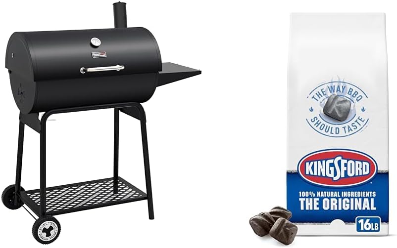 2026 Royal Gourmet CC1830 30-calowy grill węglowy ze stolikiem bocznym, grill zewnętrzny o powierzchni do gotowania 627 cali kwadratowych do ogrodu, na patio i na imprezy, czarny