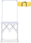 Portable Folding Promotion Table with Display Stand, Lightweight Trade Show Booth Counter for Supermarket Sampling, Advertising Events, Consultation Desk and Retail Exhibits