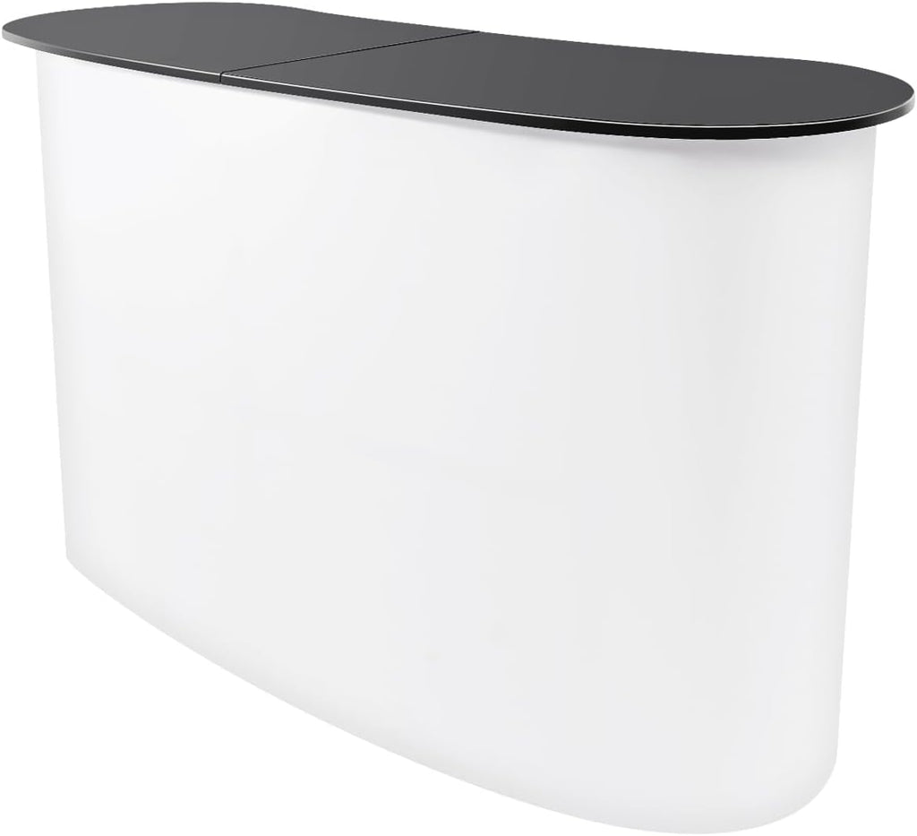 Portable Tradeshow Podium Table, 51.97" X 15.75" X 35.43" Display Exhibition Counter Stand Booth Fair, Foldable Pop up Display Counter for Product Demos, Promotions, Speeches, Publicity Meetings