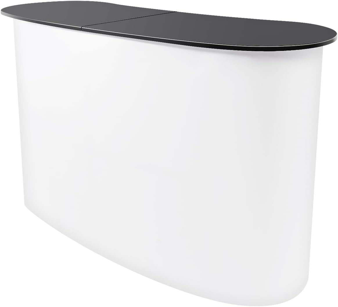 Portable Tradeshow Podium Table, 51.97" X 15.75" X 35.43" Display Exhibition Counter Stand Booth Fair, Foldable Pop up Display Counter for Product Demos, Promotions, Speeches, Publicity Meetings
