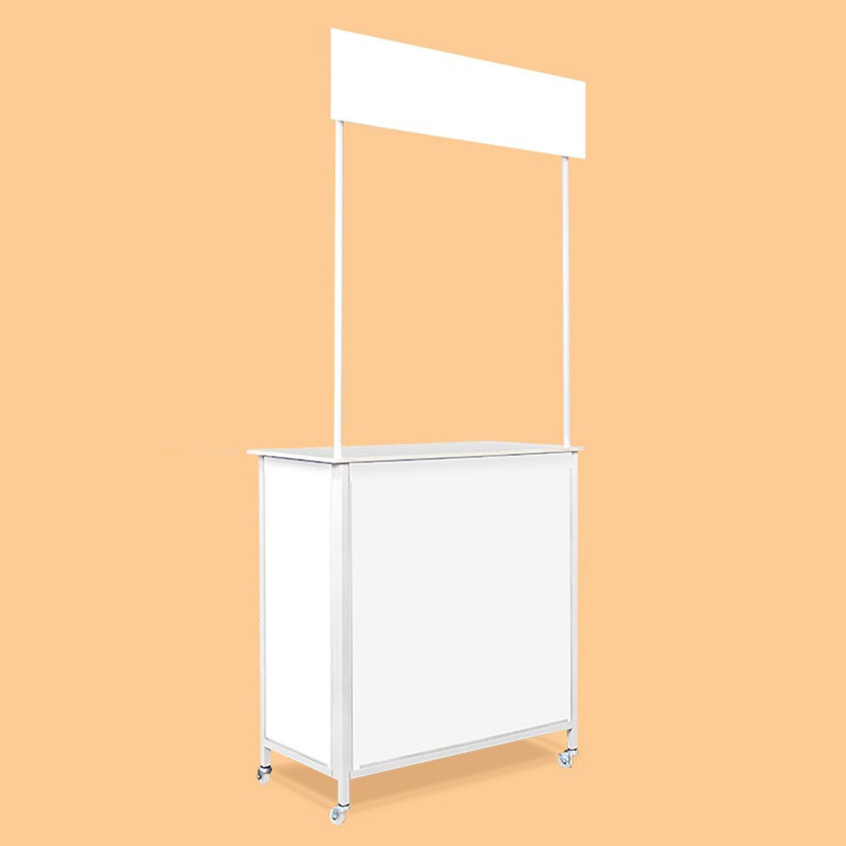 Portable Promotion Counter Reception Event Desk Front Desk Podium Table Trade Show Display Counter Speech Stand,Supermarket Tasting Table Booth Banner Advertising Stand (PVC, 74 x 36 x 83 cm)