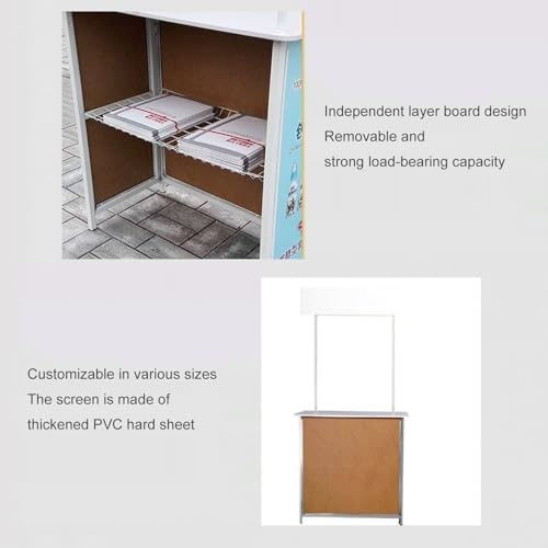 Portable Folding Counter Table - Event Reception Podium, Commercial Tasting Booth, Trade Show Display Stand for Exhibits & Advertising, Lightweight & Versatile