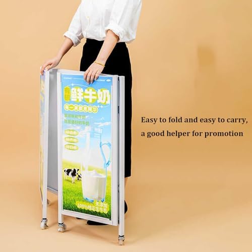 Foldable Portable Display Counter Table with Wheels, PVC Promot Booth Stand for Trade Shows, Exhibits, Retail Sampling & Product Demo, Includes Carry Bag