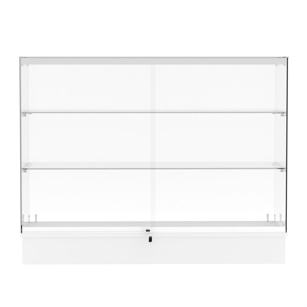 48" W x 17.9" D x 37.9" H - Black Full Vision Retail Display Case, Tempered Glass Display Cabinet with Glass Shelves and Storage Compartment,Storage Cabinets for Retail and Collectible Display