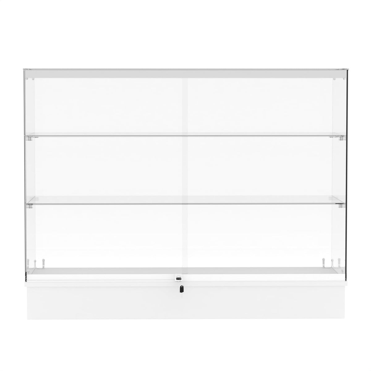 48" W x 17.9" D x 37.9" H - Black Full Vision Retail Display Case, Tempered Glass Display Cabinet with Glass Shelves and Storage Compartment,Storage Cabinets for Retail and Collectible Display