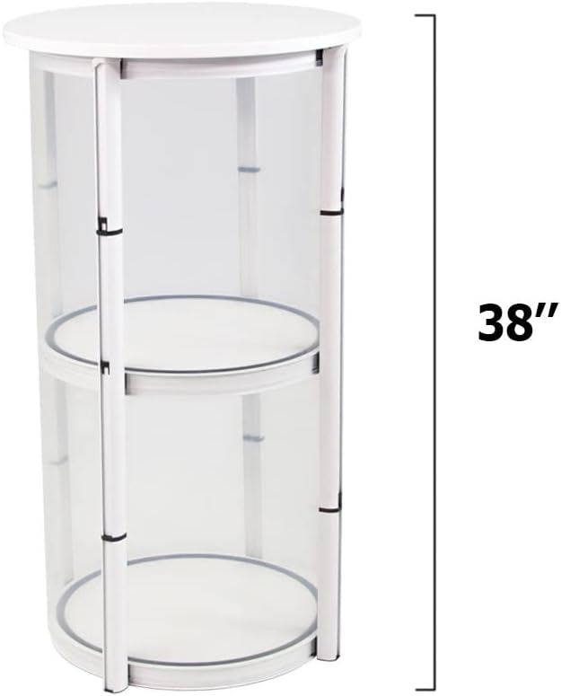 Vispronet Portable Display Case, Collapsible Showcase Counter with Twist Design