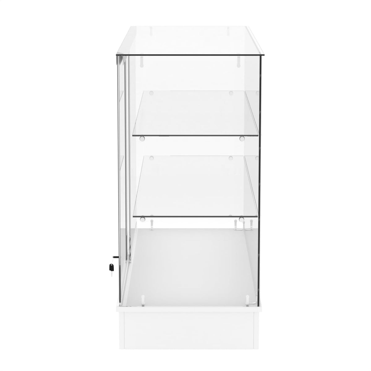 48" W x 17.9" D x 37.9" H - Black Full Vision Retail Display Case, Tempered Glass Display Cabinet with Glass Shelves and Storage Compartment,Storage Cabinets for Retail and Collectible Display