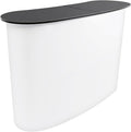 Portable Tradeshow Podium Table, 51.97" x 15.75" x 35.43" Display Exhibition Counter Stand Portable Pop Up Podium Counter Black Top Trade Show Table with Storage Rack for Exhibition Promotion Retail