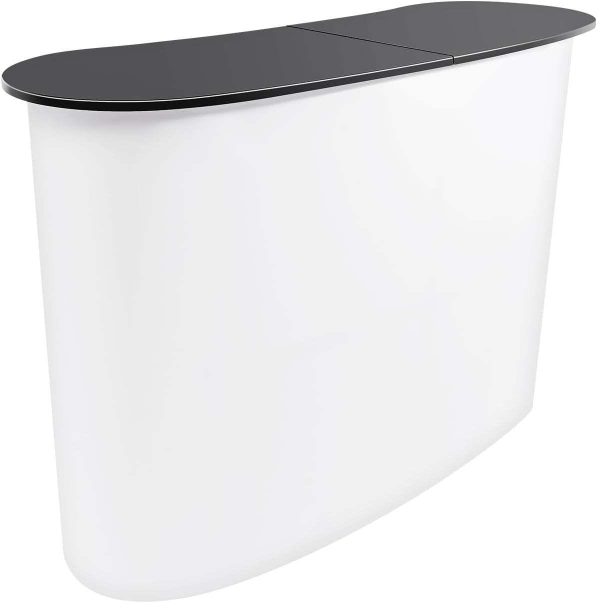 Portable Tradeshow Podium Table, 51.97" x 15.75" x 35.43" Display Exhibition Counter Stand Portable Pop Up Podium Counter Black Top Trade Show Table with Storage Rack for Exhibition Promotion Retail