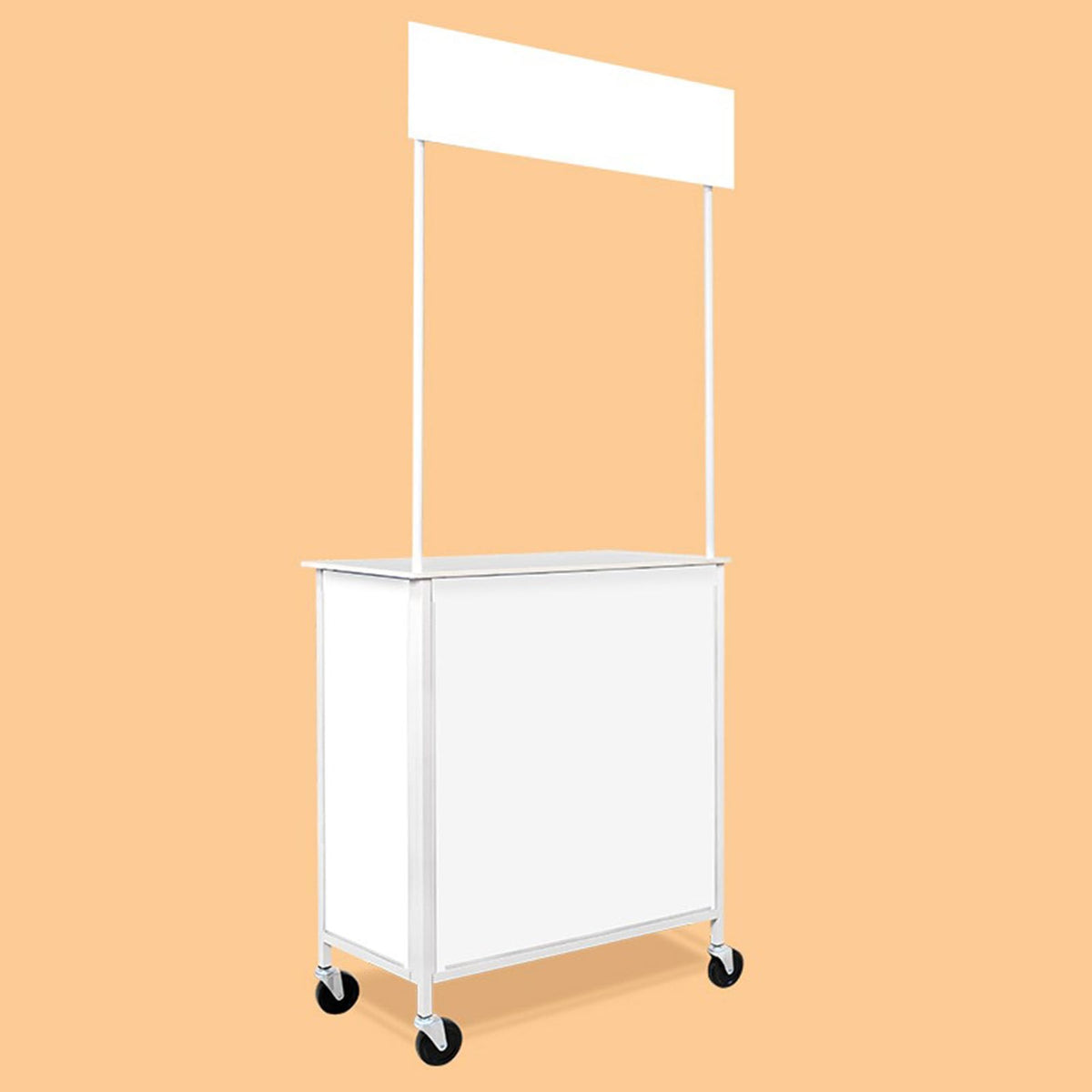 Portable Promotion Counter Reception Event Desk Front Desk Podium Table Trade Show Display Counter Speech Stand,Supermarket Tasting Table Booth Banner Advertising Stand (PVC, 74 x 36 x 83 cm)