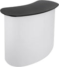 Portable Tradeshow Podium Table Trade Show Display Tension Frame Counter Foldable Exhibition Stand Reception Desk Podium Promotion Table 130x40x90CM White